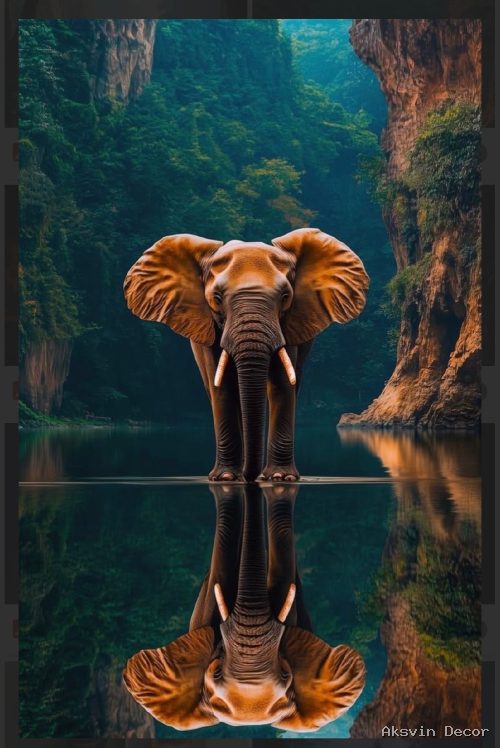 Reflecting elephant picture
