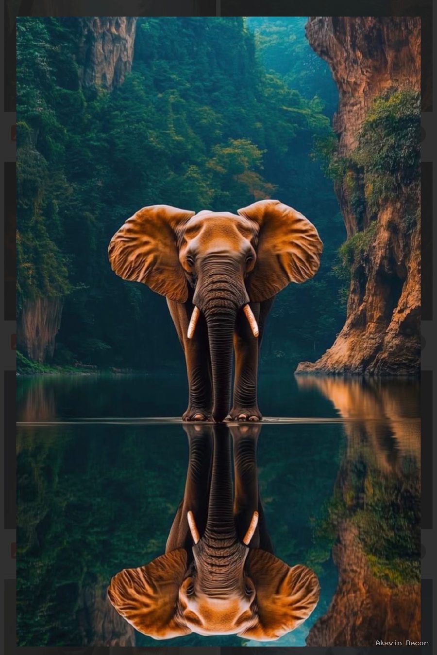 Reflecting elephant picture